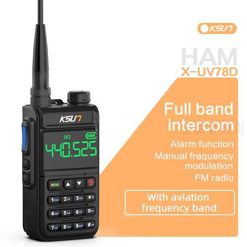 Air Band Radio Ham Radio Amateur Long Range Walkie Talkie Wireless Set Fm Two-Way Radio Receiver Transceiver Number Key KSUN78D