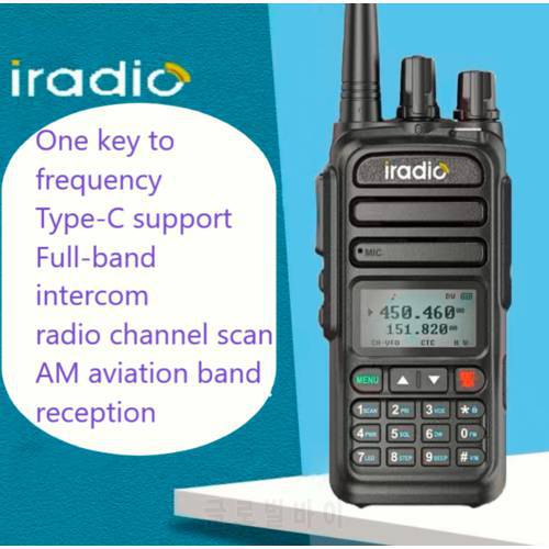 Iradio uv83 NOAA Weather Channel 6 Bands Amateur Ham Two Way Radio 128CH Walkie Talkie Air Band Color Police Scanner Marine
