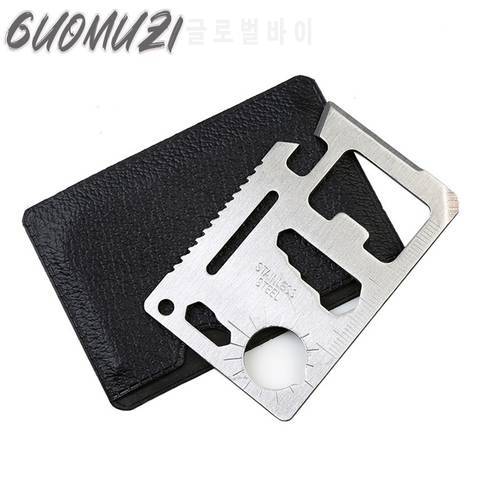 11 in 1 Portable Credit Cards Outdoor Camping Survival Multifunction Tool Tourism Equipment Mini Card Travel Safty Tools