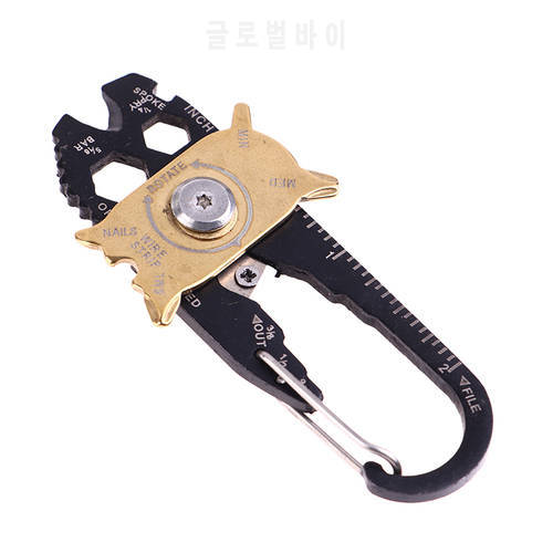 Roulette 20 In 1 Stainless Steel Wrench Screwdriver EDC Keychain Outdoor Gadgets Multi-function Key Hanger Outdoor Small Tool