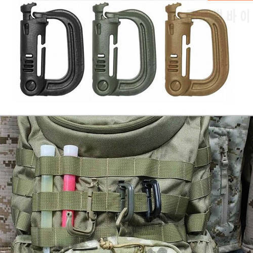 Molle Tactical Backpack Carabiner Outdoor Plastic EDC Shackle Carabiner Practical ABS Snap D-Ring Clip Keyring Locking Ring