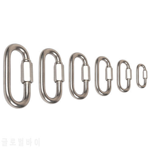 Climbing Gear Carabiner 1/2Pcs Stainless Steel Quick Links Safety Snap Hook M3/M3.5/M4/M5/M6/M7/M8/M9/M10 Chain Connecting Ring