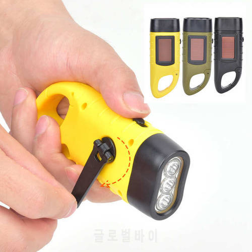 Outdoor Flashlight LED Emergency Solar Hand Crank Flashlight ortable Torch for Climbing Camping Outdoor Fishing