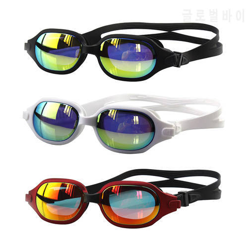 1 Pair Electroplating Swimming Glasses Waterproof Anti-fog Diving Goggles for Women Men High-definition Lens Eyewear
