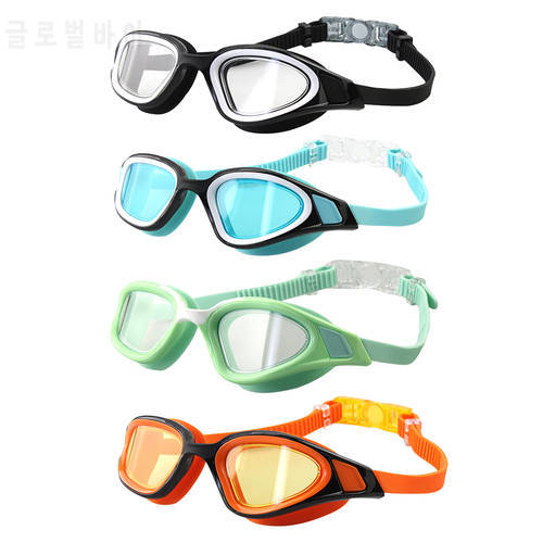 UV Protection Waterproof Polarized Swim Glasses Fashion Comfortable Big Frame Anti-Fog Swimming Goggles for Adult Men Women