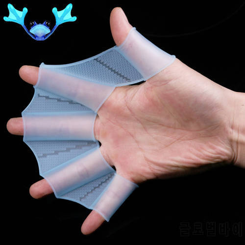 1Pair Silicone Swim Fins Hand Web Flippers Unisex Finger Webbed Gloves Paddle Water Sports Training Gear Swimming Equipment