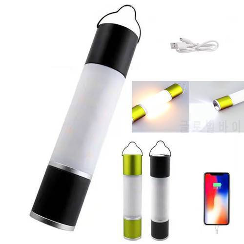 Outdoor Multifunction USB Rechargeable Flashlight Power Bank Zoomable LED Torch Camping Tent Lamp Torch Night Light