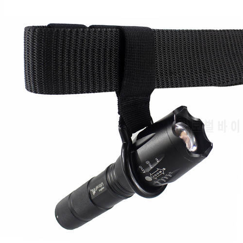 Tactical Slide-On Duty Belt Ring Holder Outdoor C Cell Flashlight Holder 3.5cm Diameter for Maglite D/C Cell Web Flashlight