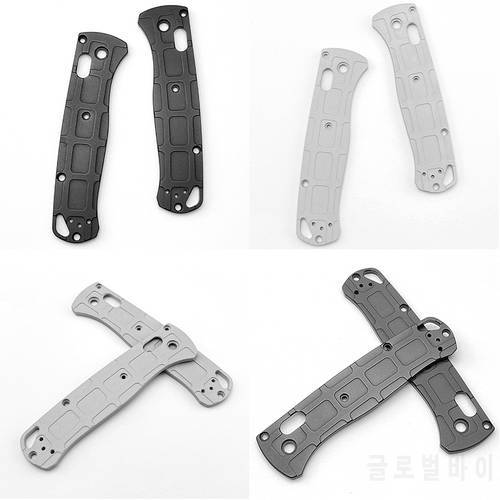 1Pair SandBlast Aluminum Alloy Folding Knife Scales Handle Patches for Bugout 535 Knives DIY No-Slip Grips Shank Rectangle Style