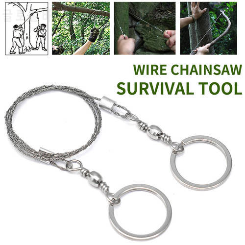 Portable Stainless Steel Wire Saw Emergency Hand Chain Saw Scroll Chain Saw For Hunting Adventure Camping Wire Saw Outdoor Tools
