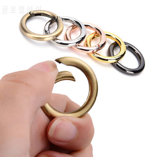5pcs/lot Spring 20mm Gate O Ring Round Carabiner Snap Clasp Clip Trigger Keyring Holder Buckle For Bags Purses Dog Chain Leash