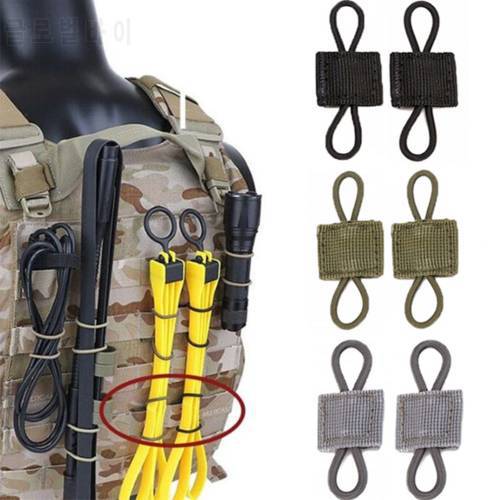 5pcs Tactical Backpack Binding Buckles Elastic Tactical Binding Buckle Carabiner Clip Bags Clasp Cord Fix Gear Elastic Strap