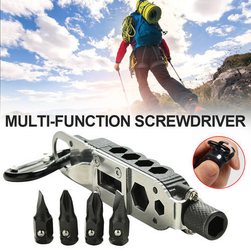 Mini Multifunctional Keychain EDC Outdoor Camping Portable Stainless Steel Pocket Tools For Wilderness Survival Dropshipping