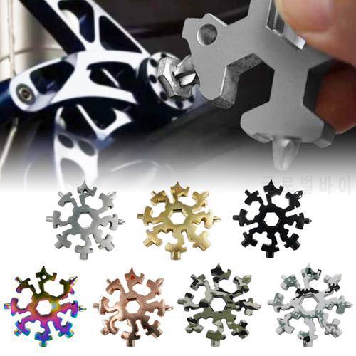 20-in-1 Multifunctional Creative Snowflake Wrench Tool Steel Octagonal Small Wrench Hexagonal Portable Camp Outdoor Survive Tool