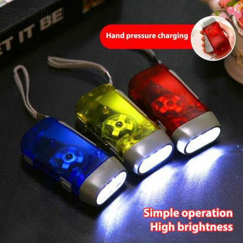 New 3 LED Hand Pressing Dynamo Crank Power Wind Up Flashlight Torch Light Hand Press Crank Camping Lamp Light For Outdoor Home
