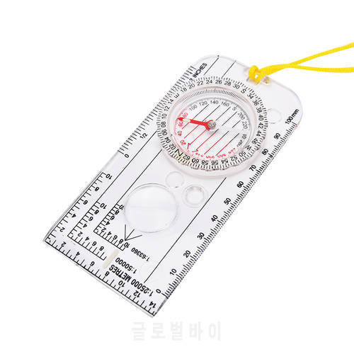 Ruler For Magnifying Compass Army Scout Hiking Camping Boating Map Reading Orienteering For Outdoor Sports Toos 12.5 X 6 Cm