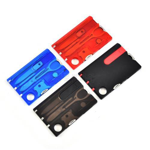 HOT 12 In 1 Pocket Credit Card Portable Multi Tools Outdoor Survival Camping Equipment 1 Box Portable Hiking Cards EDC Tool Gear