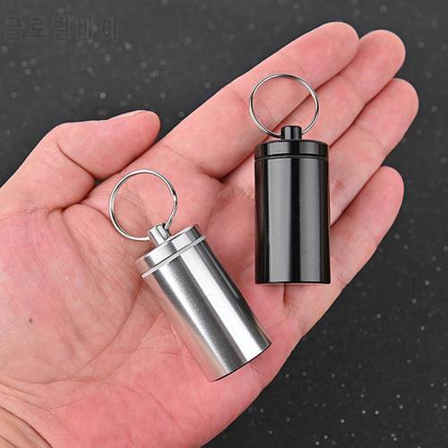 Aluminum Alloy Mini Pill Pocket Box Keychain Water-proof Rust Resistance Daily Using Small Pocket Pill Box Keychain for Outdoor