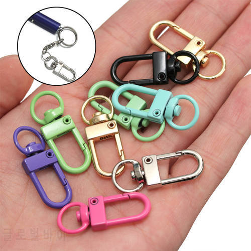 5PCS Colorful Metal Lobster Clasp Clips Collar Split Ring Snap Hooks Bag Part Car Key Chain DIY Making Hardware Outdoor Tools