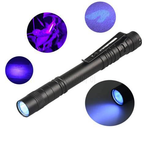 365nm 3W LED UV Penlight Mini UV LED Pen Light With Clip Function UV Pen Flashlight Black light For Pet Urine Detect