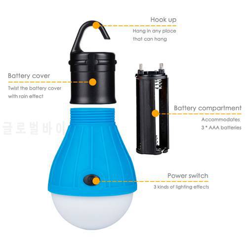 Mini Portable Lantern Emergency Light Bulb Battery Powered Camping Outdoor Camping Tent Accessories Outdoor Beach Tent Light