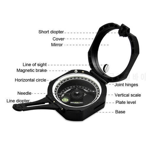Professional Geological Compass Handheld Lightweight Outdoor Survival Military Compass for Measuring Slope Distance