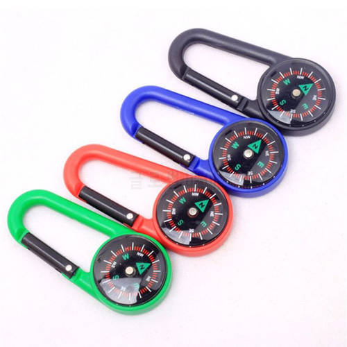 Multifunctional Buckle Compass Carabiner Clip Camping Hiking Compass Alloy Quick Release Buckle Keychain Survival Accessories