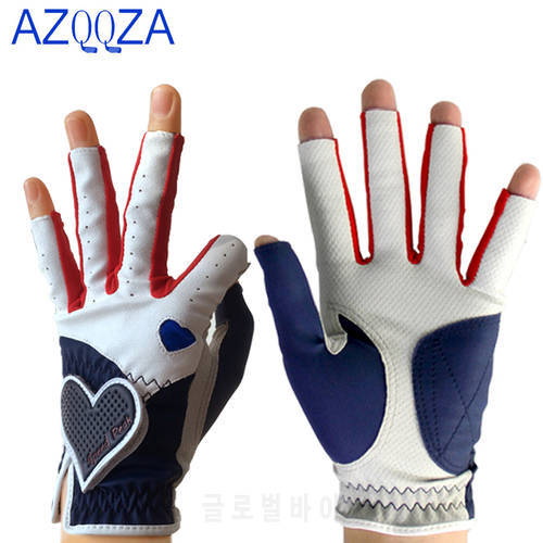 1Pair Fingerless Golf Gloves Women Right Left Hand Palm with anti-slip,Fashion All Weather Grip for Golf,Paddling,Driving,Rowing