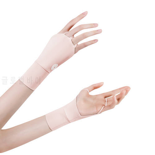 1Pair Golf Half Finger Glove Men Women Right Left Hand Ice Silk Sunscreen Breathable Gloves Sun Protector Gloves