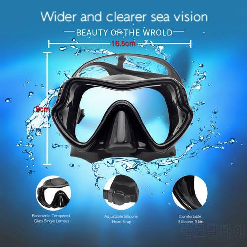 Snorkeling Scuba Diving Mask free diving goggles Silicone Skirt Panoramic Dive Mask for Adults Swimming Snorkeling