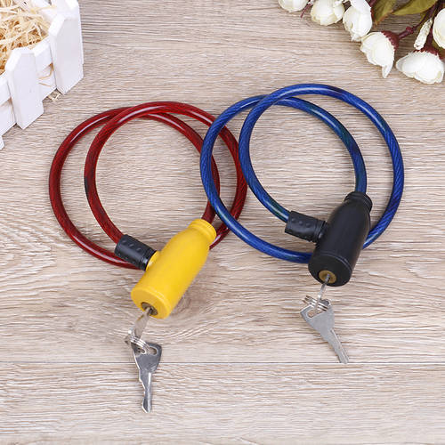 1 pc Metal Cycling 8x640mm Cable Anti-Theft Bike Safety Lock With 2 Keys