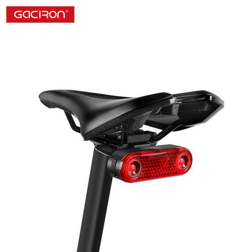 GACIRON bicycle taillight W12BR bicycle warning light USB rechargeable bike led lamp 100hrs Working smart brake bike accessories