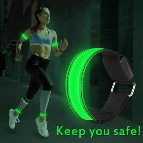 Outdoor Sports Night Running Wristband Armband LED Light USB Rechargeable Safety Belt Arm Leg Warning Wristband Bike Light