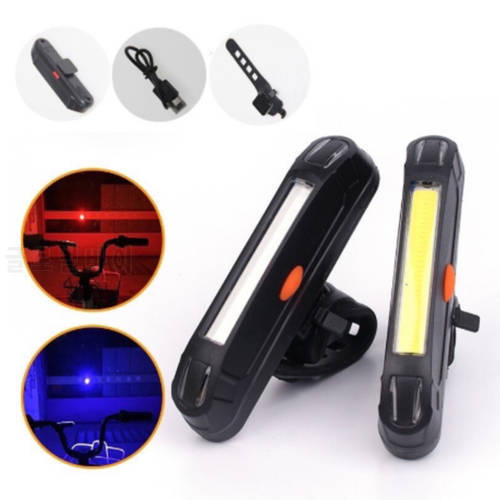 Bike Bicycle Light LED USB Rechargeable Night Riding Taillight Outdoor Bright MTB Road Bike Cycling Warning Rear Lamp Flashlight