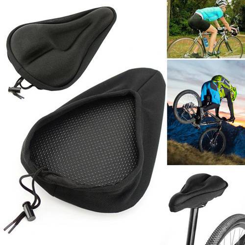 Bike Seat Bicycle Silicone 3D Gel Saddle Seat Cover MTB Mountain Bike Saddle Pad Padded Soft Cushion Breathable Cushion Cover