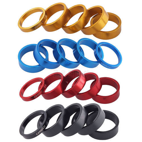 5/10mm Aluminum Alloy MTB Bike Fixed Gear Front Fork Washer Set Mountain Road Bicycle Handlebar Stem Spacers Cycling Accessories