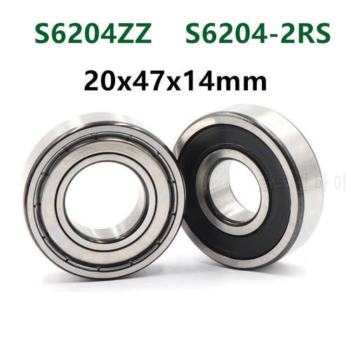 10pcs/lot S6204ZZ S6204-2RS stainless steel 440C deep groove ball bearing 20*47*14 mm 6204 S6204 -2Z 2RS 20x47x14 bearings