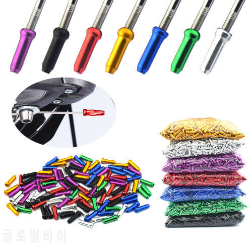 50PCS 12mm Bicycle Brake Shifter Cable End Caps Brake Line Derailleur Shift Wire Alloy Tips Crimps MTB Bike Bicycle Accessories
