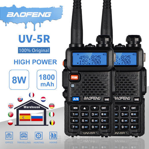 2pcs Baofeng UV-5R Walkie Talkie Portable Communication Radios Profesional Two Way Radio Amateur Transceiver UV5R 10KM Intercom