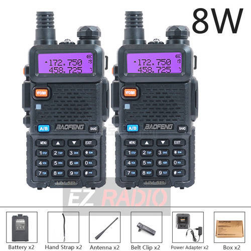 Baofeng UV 5R Walkie Talkie 10KM CB Radio Receiver Station Two-way Walkie-talkies 4PCS 2PCS Powerful 8W UV-5R UV 82 UV 9R Radio