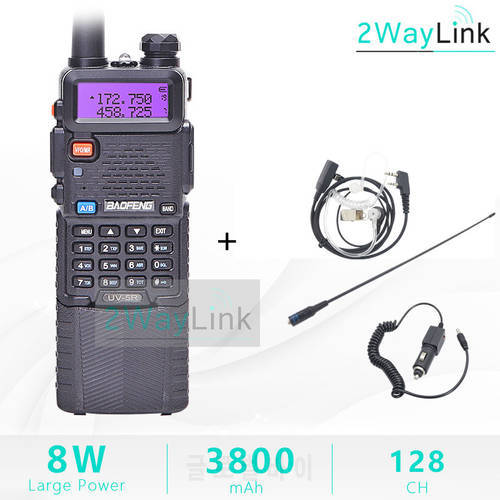 Baofeng UV-5R Upgrade 3800mAh 8W Walkie Talkie 10 km uv5r walkie-talkie Ham Radio 10KM Baofeng UV-9R UV-82 UV-8HX UV-XR uv 5r