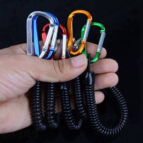 Tactical Retractable Spring Elastic Rope Security Gear Tool For Outdoor Hiking Camping Anti-lost Phone Keychain Fishing Lanyards