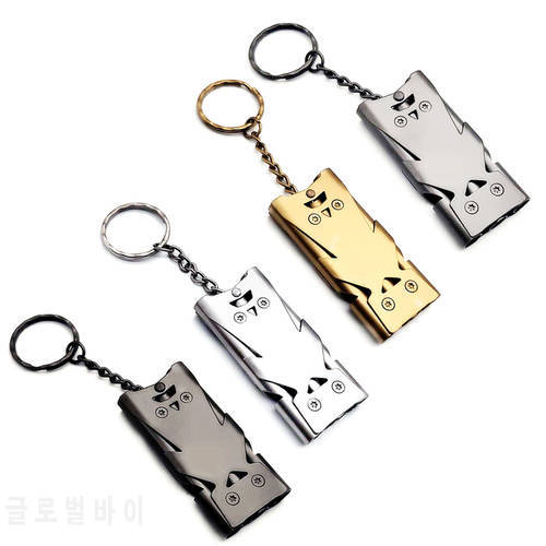 Portable Keychain Whistle EDC High Decibel Stainless Steel Whistle Three-Pipe Emergency Survival Whistle Outdoor Equipment