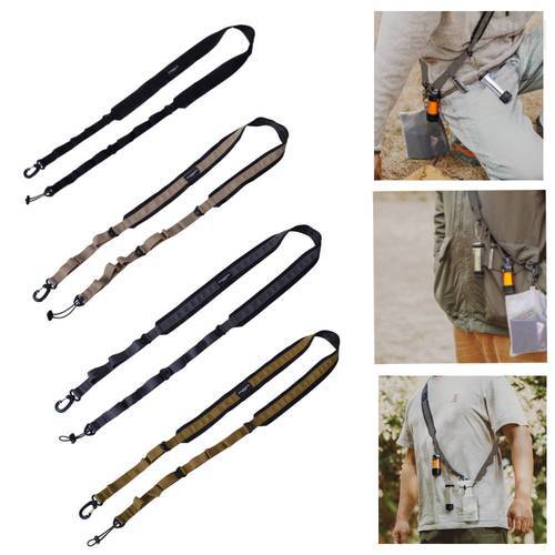 Polyester Camping Shoulder Straps Multiple Metal Hanging Loop for Outdoor Portable Hiking Non-slip Crossbody Strap Hanging Belt