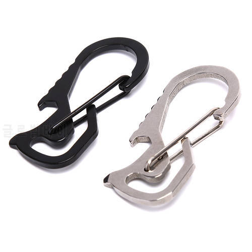 1pc Outdoor Useful Stainless Steel Buckle Carabiner Keychain Key Ring Clip Hook