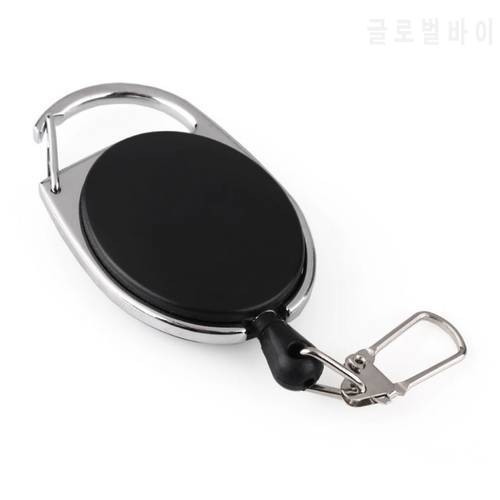 Retractable Reel Ajustable Wire Rope Keychain With Carabiner Anti-theft Antilost Y51D