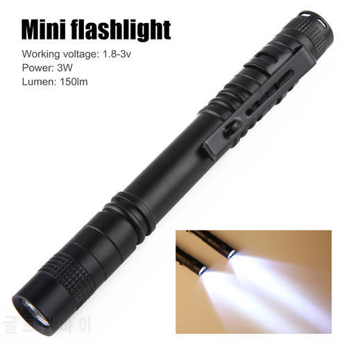 Mini Portable XPE R3 LED Flashlight Pen Light 3W Waterproof Clip Pocket Torch Lamp for Outdoor Camping Hiking