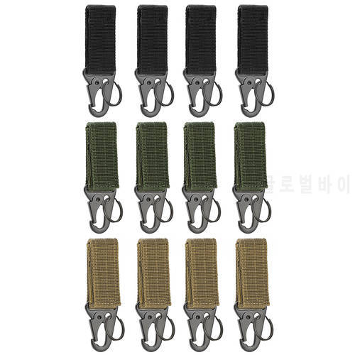 4pcs Carabiner High Strength Nylon Fixed Buckle Backpack Keychain Hook Waist Webbing Buckle Outdoor Hanging System Tactical Belt