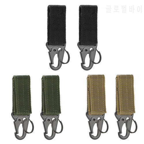 2pcs EDC Nylon Ribbon Fixed Buckle Keychain Backpack Waist Fastener Hook Buckles Outdoor Hunting Hiking Carabiner