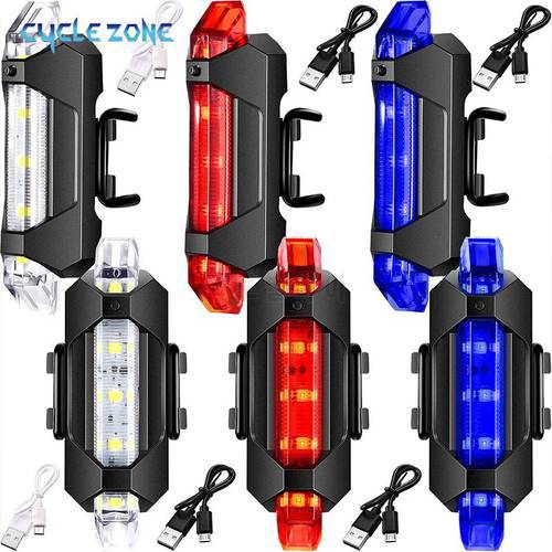 Bicycle Rear LED Light Handlebar Bike Flashlight USB Rechargeable Mountain Road Tail Light Waterproof Bicycle Accessories Parts
